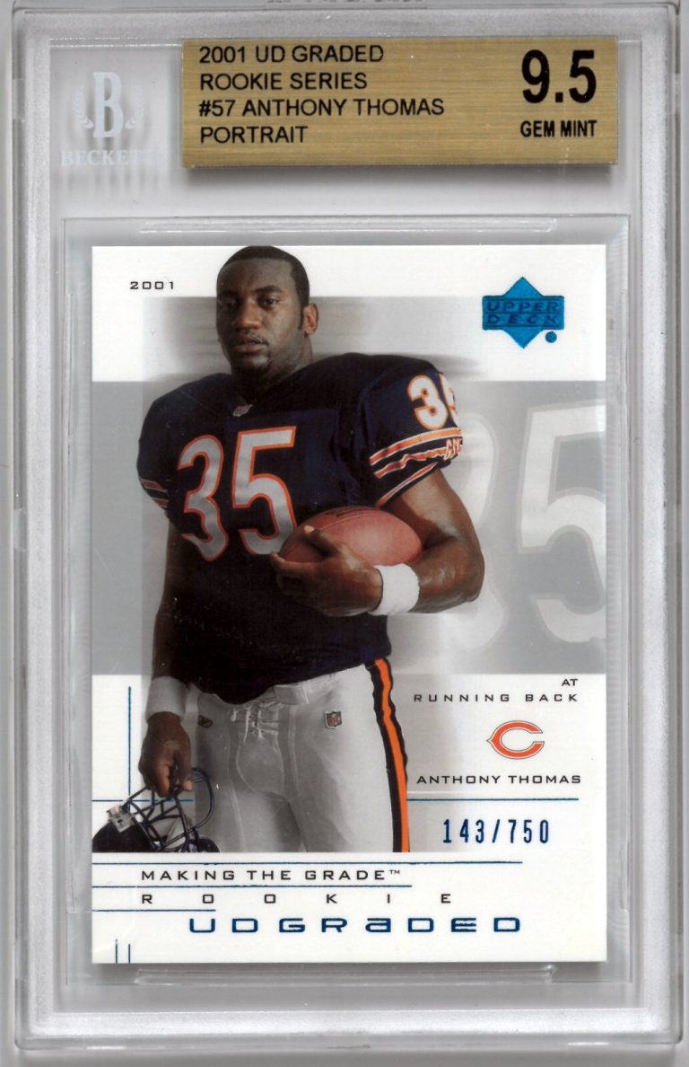 Anthony Thomas 2001 Upper Deck Rookie Series Card (RC) - BGS Graded 9.5 Gem Mint