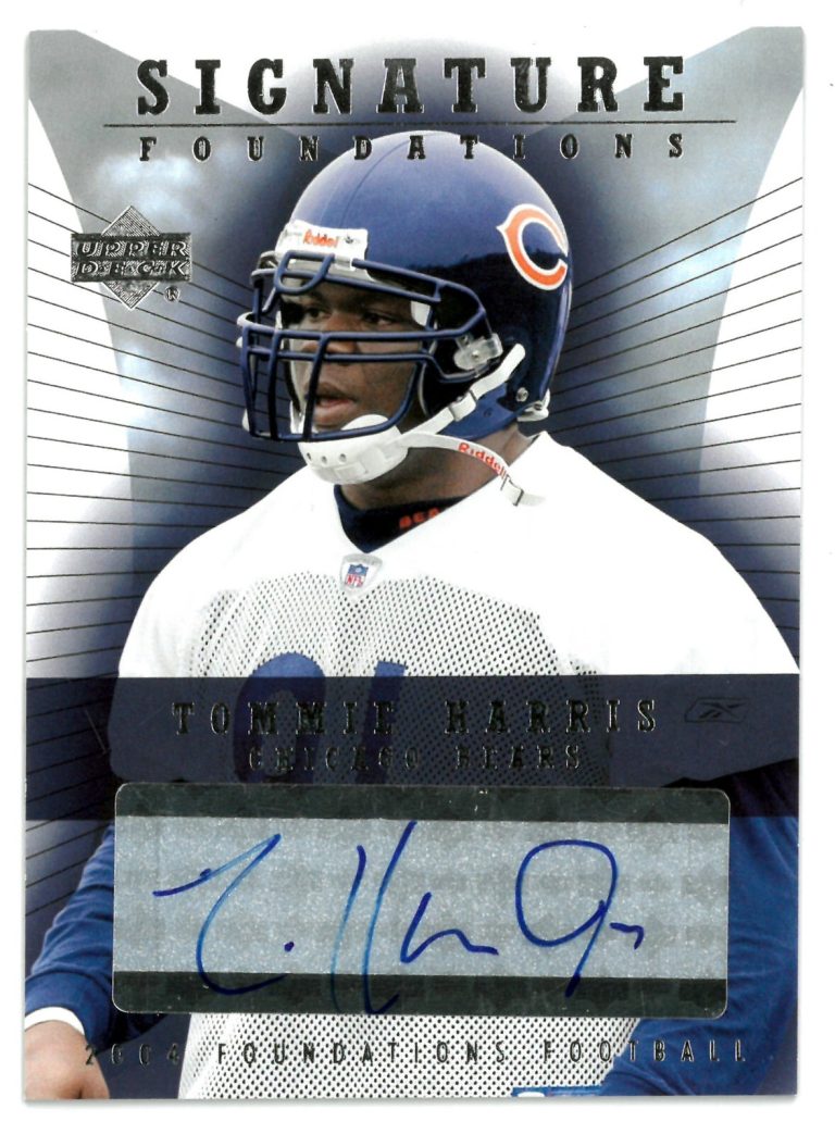Tommie Harris signed 2004 Upper Deck Signature Foundations Auto Card #SF-TO