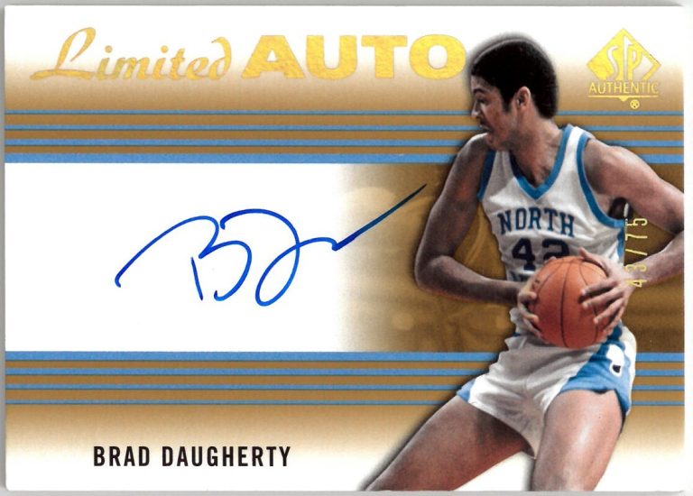 Brad Daugherty signed 2014-15 SP Authentic Limited Auto On Card #7- /75 -  UNC