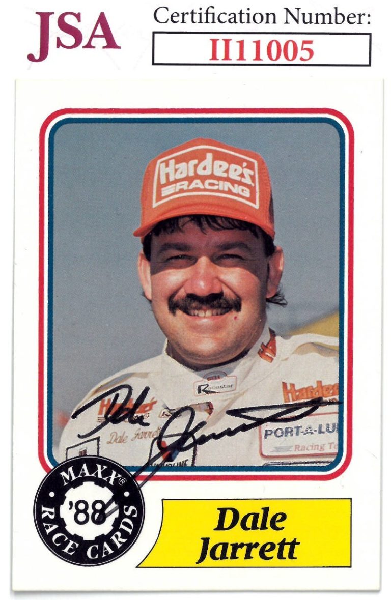 Dale Jarrett signed 1988 Maxx Charlotte Hardee's Racing RC On Card Auto #61-JSA