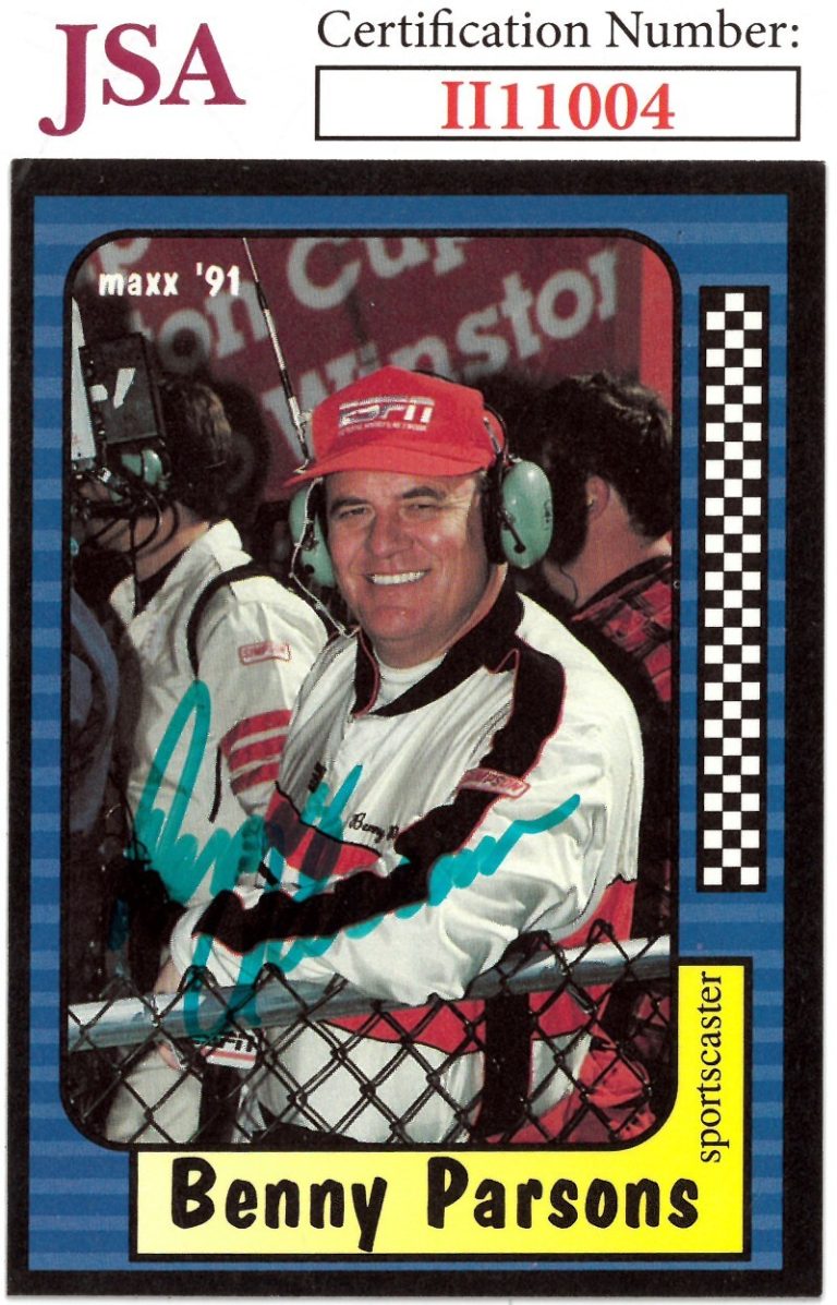 Benny Parsons signed NASCAR 1991 Maxx Charlotte Racing On Card Auto #231- JSA