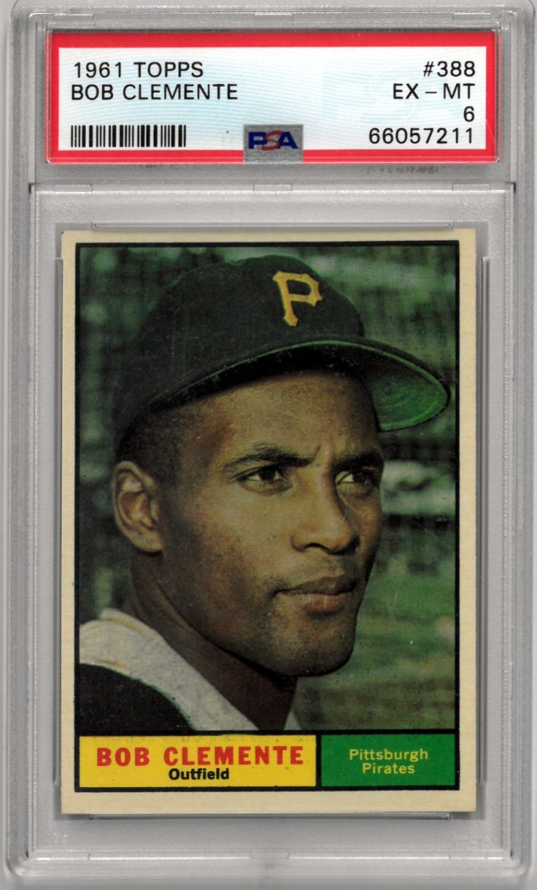 Roberto/Bob Clemente 1961 Topps Baseball Card #388 Pirates - PSA Graded 6 EX-MT