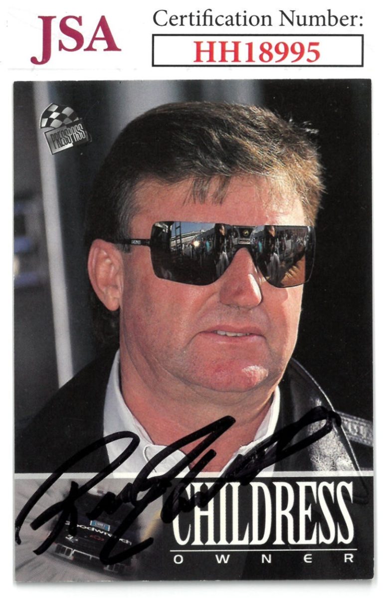 Richard Childress signed NASCAR 1995 Press Pass Racing On Card Auto #82- JSA