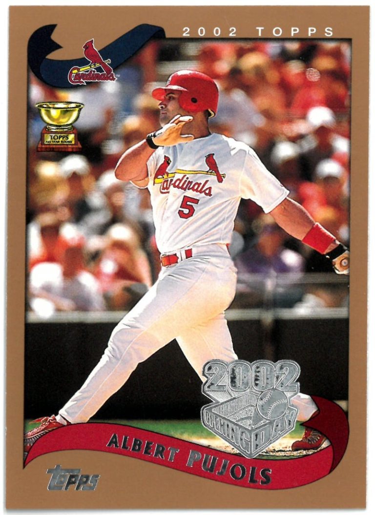 Albert Pujols 2002 Topps MLB Rookie Gold Cup Opening Day Card (RC) #5