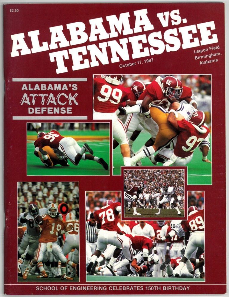 Alabama Crimson Tide vs Tennessee Volunteers College Football Game Program 1987