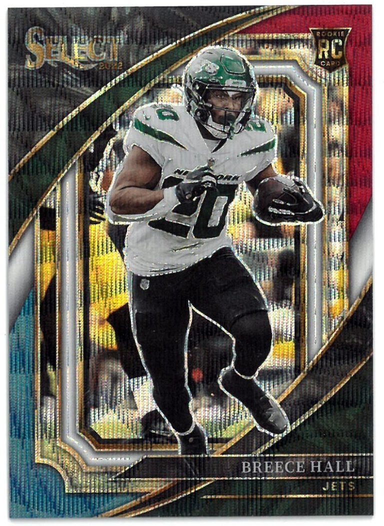 Breece Hall 2022 Panini Select Suite Level Tri-Color Rookie Card (RC) #321- /149