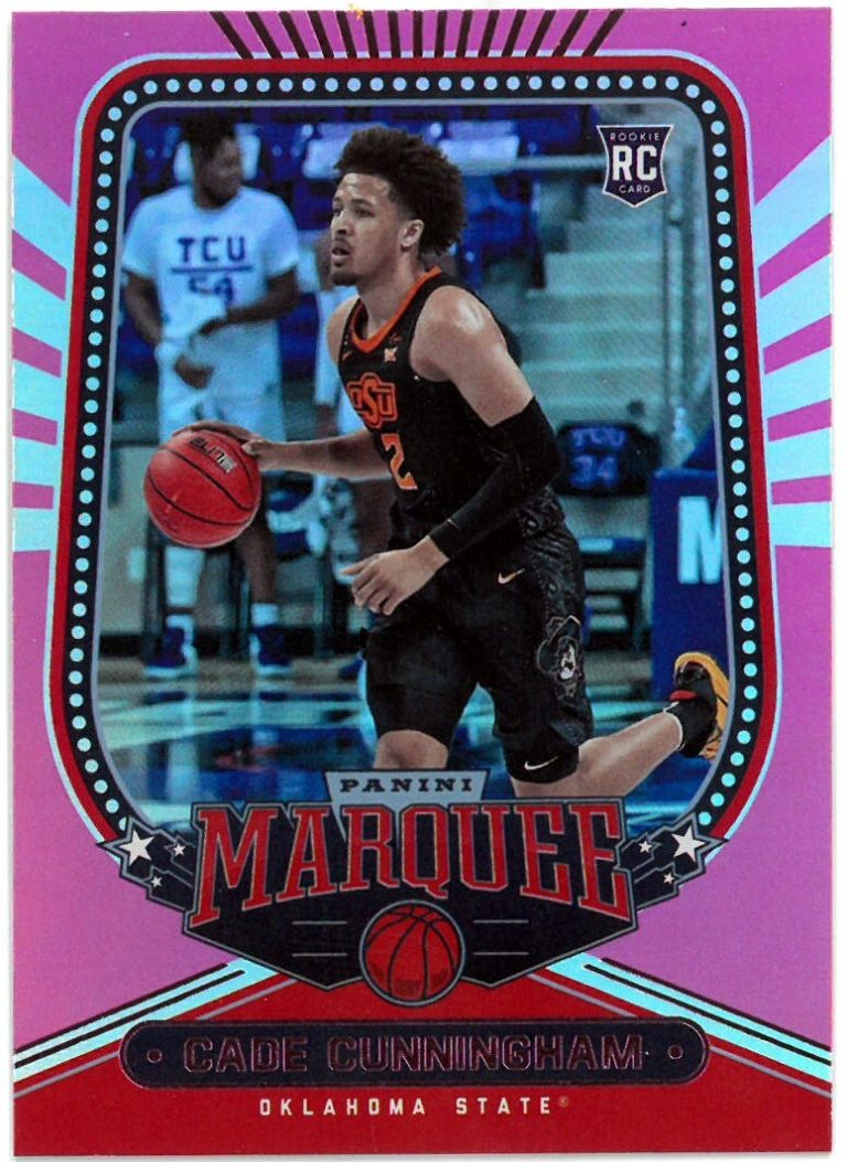 Cade Cunningham 2021-22 Panini Chronicles Marquee Draft Picks Pink RC Card #141