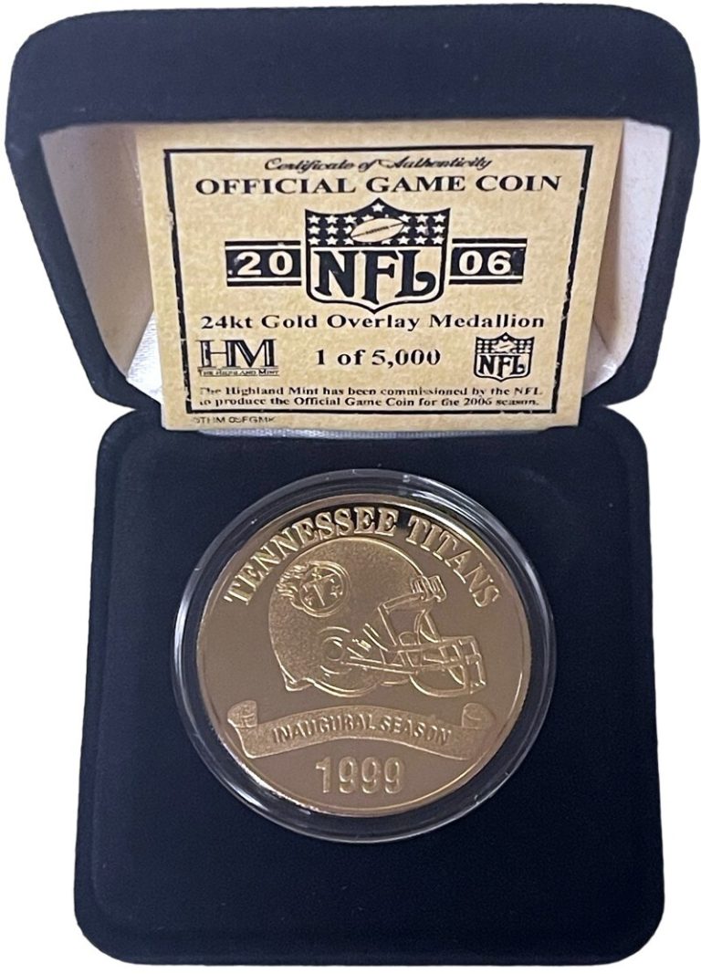 2006 Tennessee Titans Highland Mint 24KT Gold Game Coin - 1999 Inaugural Season