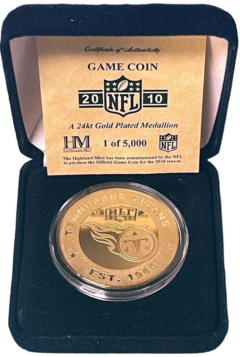 2010 Tennessee Titans Official Highland Mint 24KT Gold Game Coin NFL- EST 1960