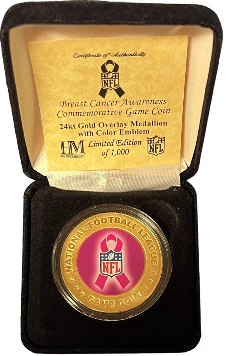 Tennessee Titans NFL Highland Mint Breast Cancer Awareness  24KT Game Coin - NEW