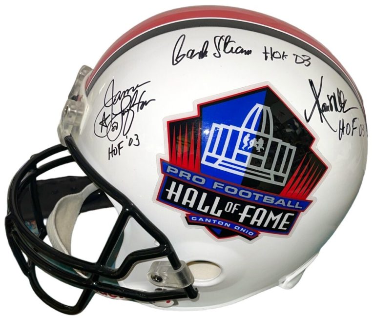 HOF Logo Class of 2003 Signed Riddell NFL FS Rep Helmet 5 sigs- Hank Stram- PSA