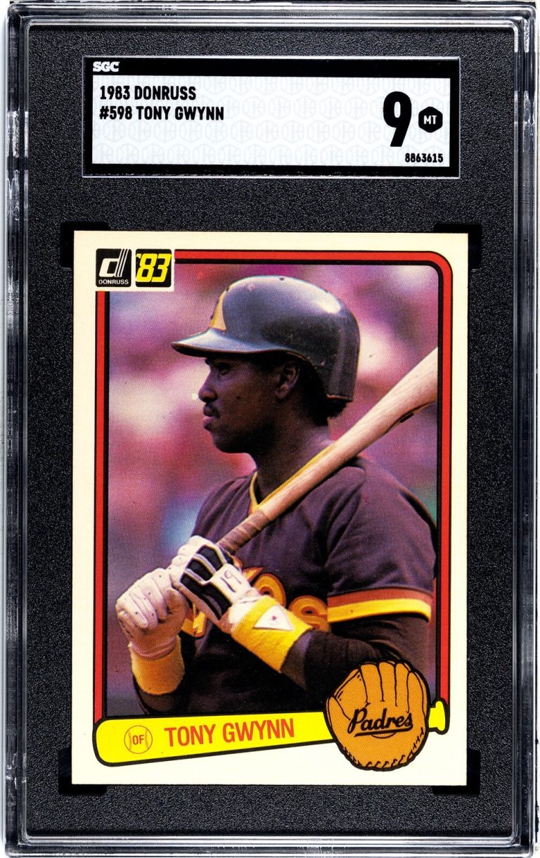 Tony Gwynn 1983 Donruss Rookie Card (RC) #598- SGC Graded 9 MT- San Diego Padres