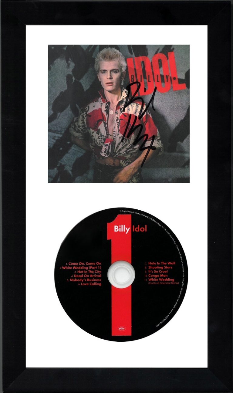 Billy Idol signed 2023 CD 40th Anniversary 2CD Set/Art Insert Auto Custom Framed