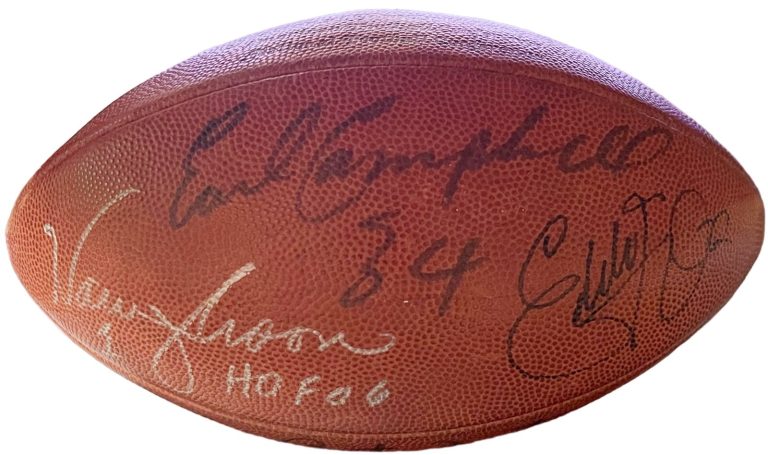 Oilers signed OFC NFL Football 5 Legends sigs- PSA- Pastorini/George/McNair/Moon