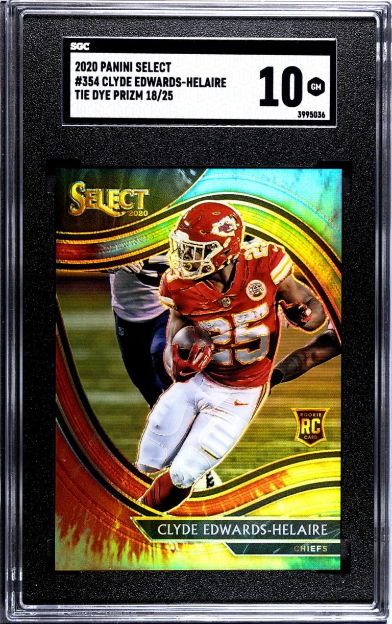 Clyde Edwards-Helaire 2020 Panini Tie Dye Prizm Rookie Card-SGC Graded 10 Gem MT