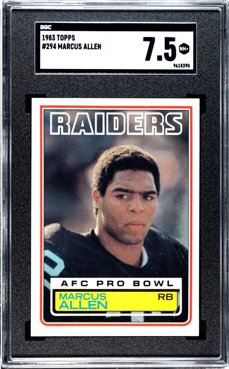 Marcus Allen 1983 Topps Rookie Card (RC) #294 Raiders - SGC Graded 7.5 NM+