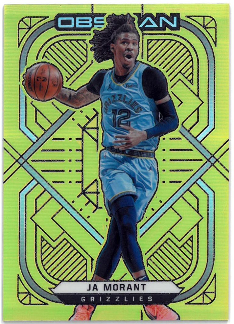 Ja Morant 2020-21 Panini Obsidian Electric Etch Yellow Flood Card #70