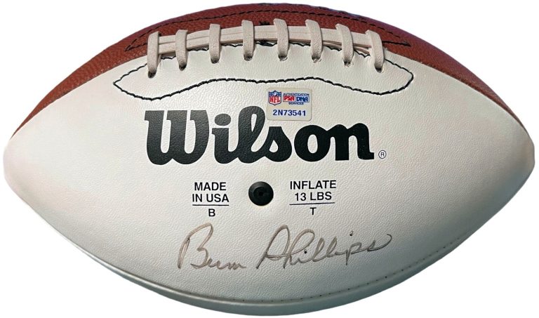 Bum Phillips signed Wilson NFL WP Football Light Sig – PSA # 2N73541
