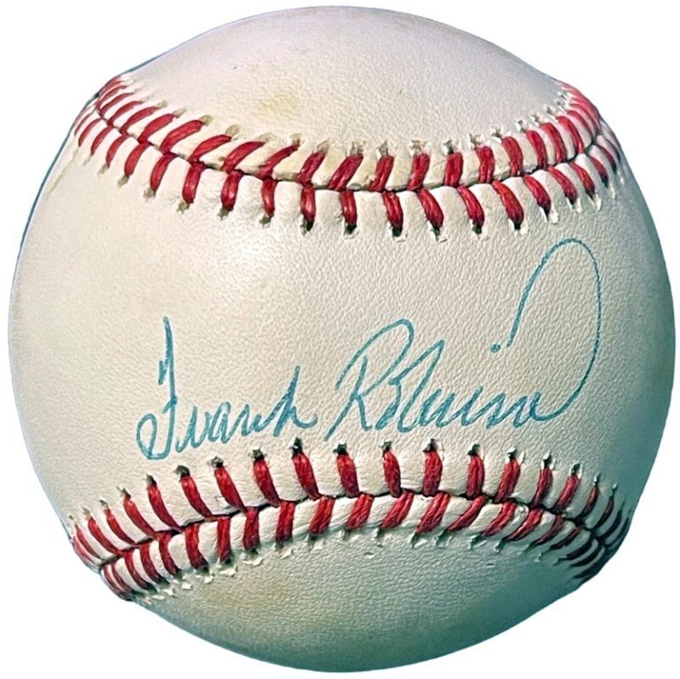 Frank Robinson signed ROAL Official American League Baseball minor tone spots