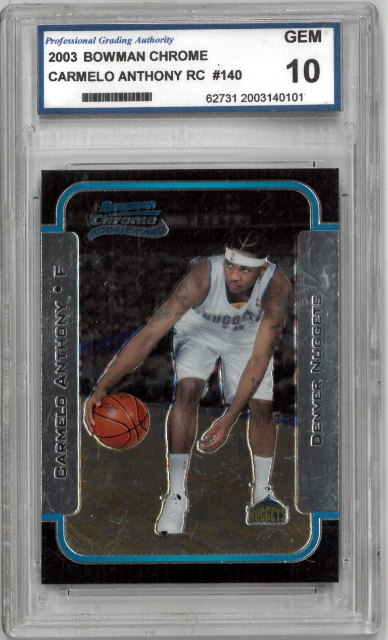 Carmelo Anthony 2003-04 Bowman Chrome Rookie Card (RC) PGA Graded 10 Gem Mint