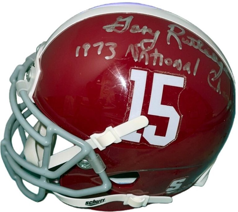 Gary Rutledge signed Alabama Crimson Tide Riddell #11 Mini Helmet National Champ
