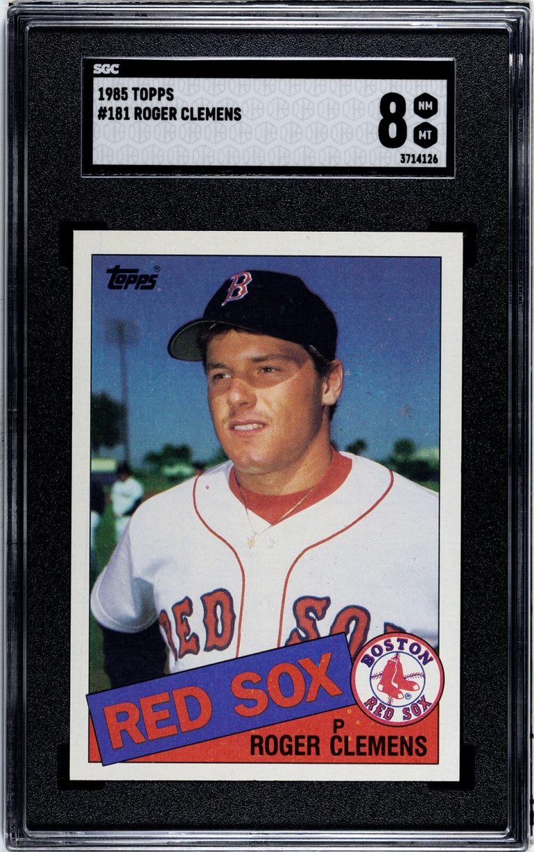 Roger Clemens 1985 Topps Baseball Rookie Card (RC) #181- SGC Graded 8 NM-MT