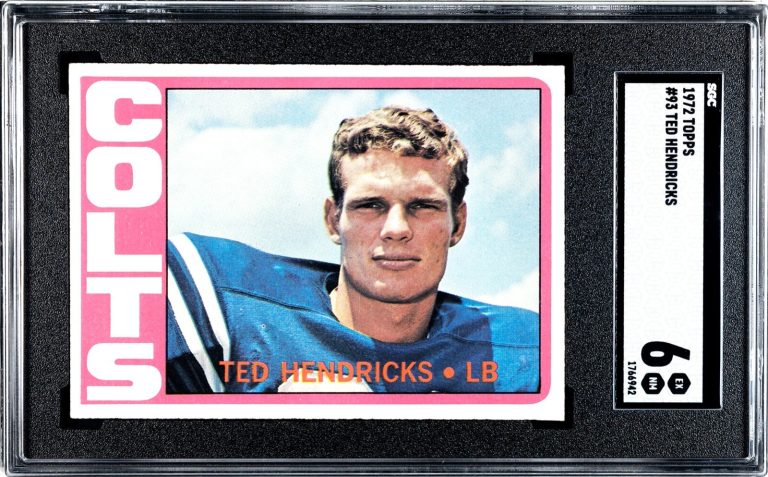 Ted Hendricks 1972 Topps Rookie Card (RC) #93- SGC Graded 6 EX-NM