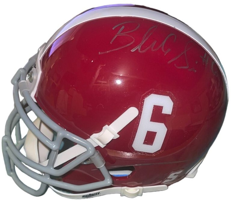 Blake Sims signed Alabama Crimson Tide Riddell NCAA #6 Mini Helmet- COA