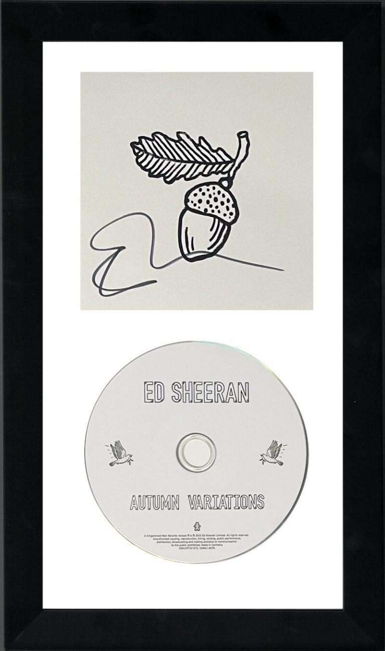 Ed Sheeran signed 2023 Autumn Variations Art Card/CD Custom Framed- COA