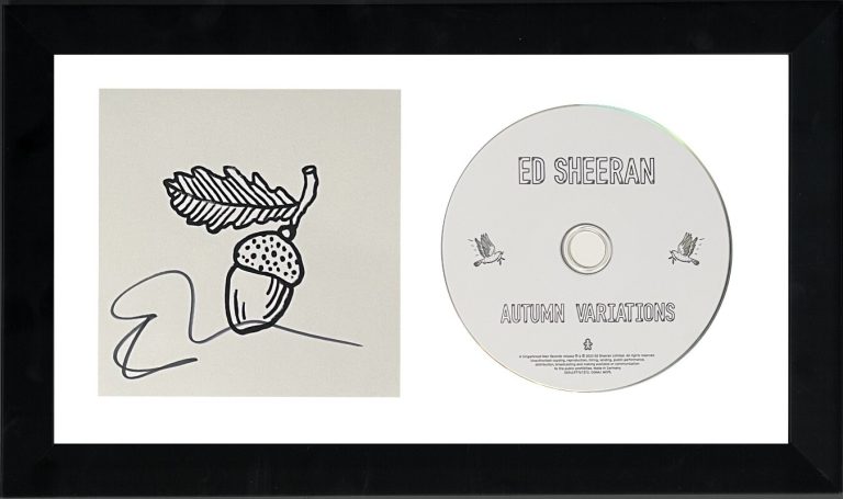 Ed Sheeran signed 2023 Autumn Variations Art Card/CD Custom Framed- COA