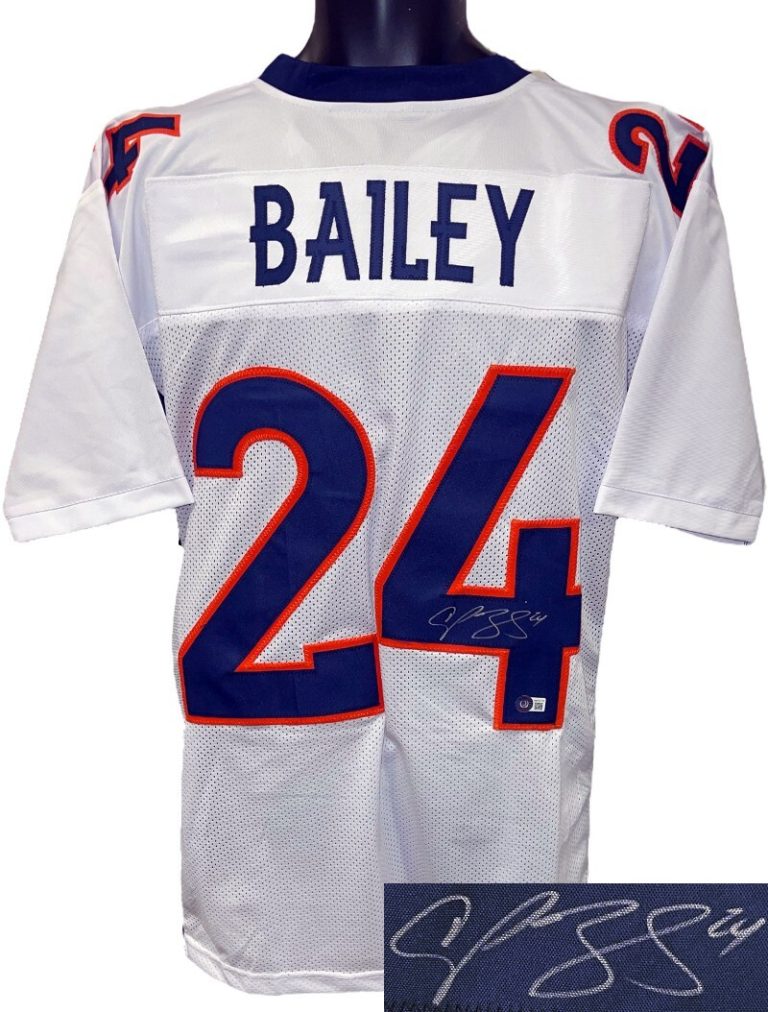 Champ Bailey signed Denver White Custom Stitched Pro Style Jersey #24 XL-Beckett