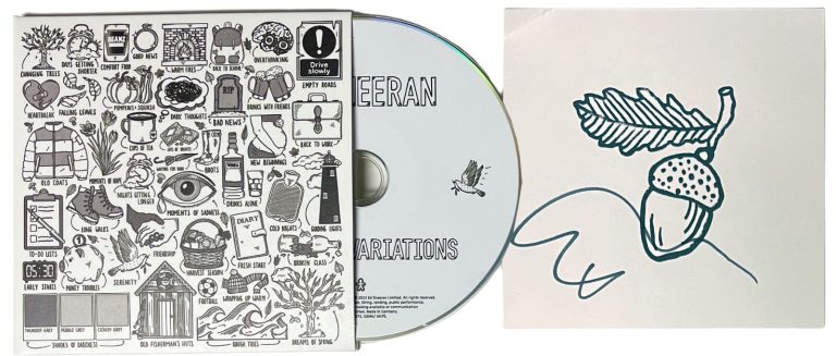 Ed Sheeran signed 2023 Autumn Variations Art Card/Booklet/CD corner bend- COA
