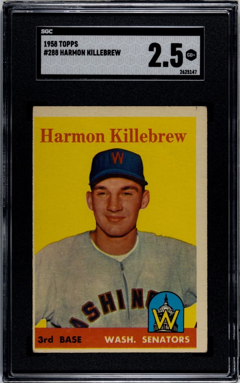 Harmon Killebrew 1958 Topps Baseball Card #288- SGC Graded 2.5 Good+