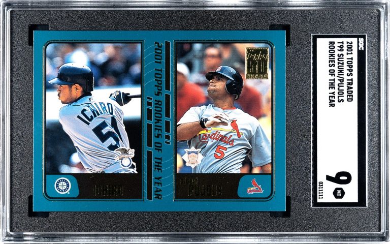 Ichriro Suzuki/Albert Pujols 2001 Topps Traded ROY Card #T99- SGC Graded 9 MT