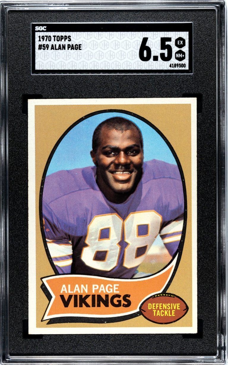 Alan Page 1970 Topps Rookie Card (RC) #59- SGC Graded 6.5 EX-NM+