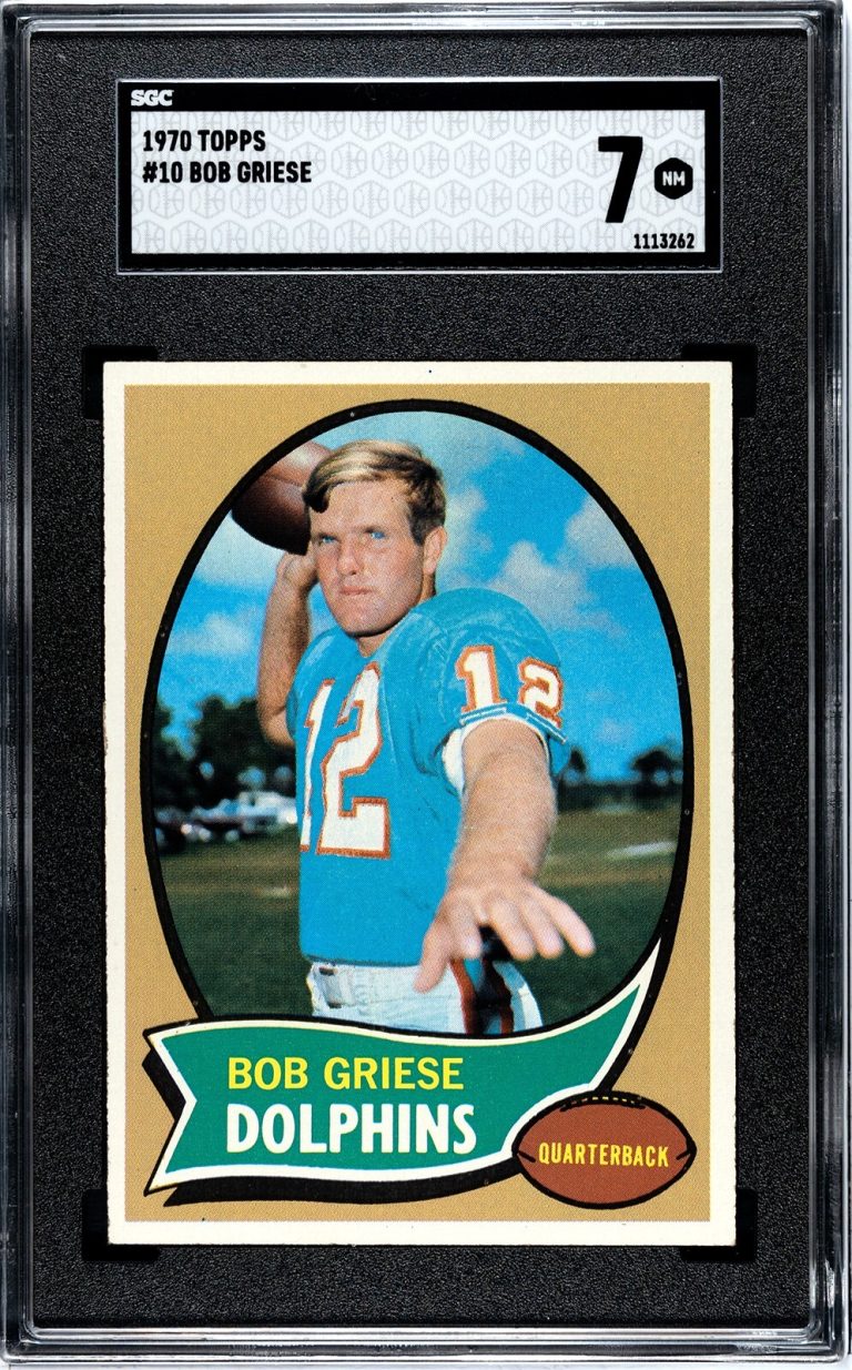 Bob Griese 1970 Topps Card #10- SGC Graded 7 NM (Miami Dolphins)