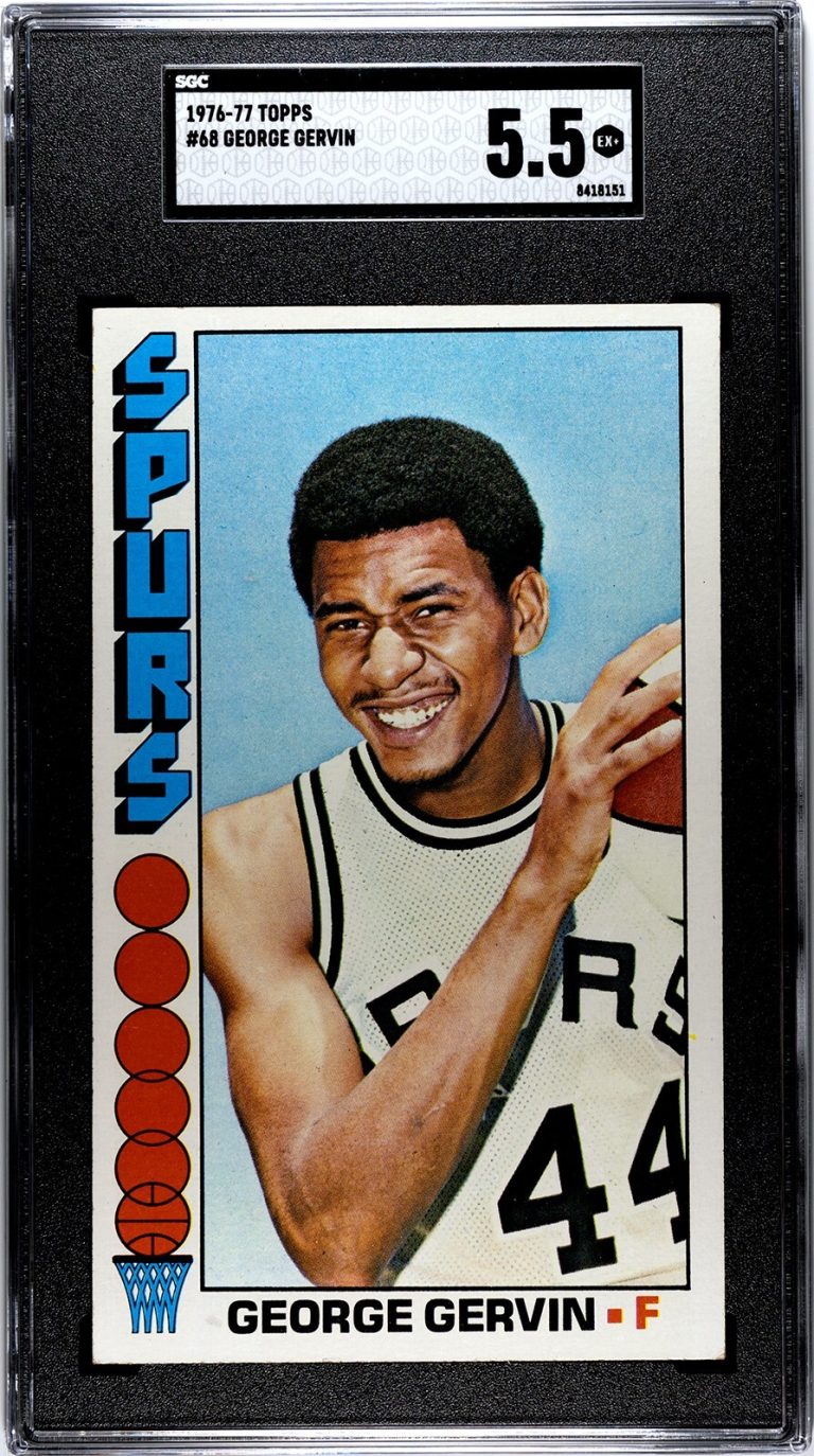 George Gervin 1976-77 Topps Card #68- SGC Graded 5.5 EX+ (San Antonio Spurs)
