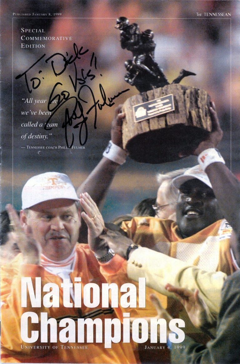 Phillip Fulmer Signed 1999 The Tennessean Commemorative Edition National Champs
