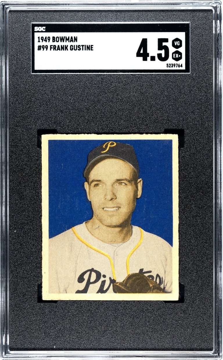 Frank Gustine 1949 Bowman Baseball Card #99- SGC Graded 4.5 VG-EX+