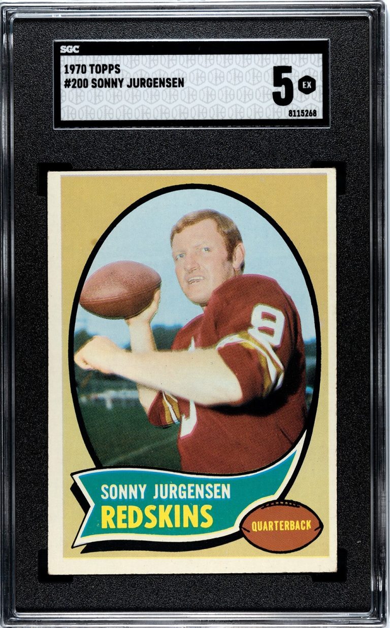 Sonny Jurgensen 1970 Topps Card #200- SGC Graded 5 EX (Washington