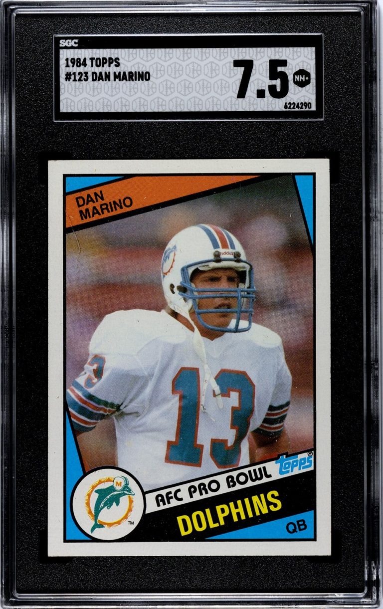 Dan Marino 1984 Topps Rookie Card (RC) #123 Miami Dolphins - SGC Graded 7.5 NM+