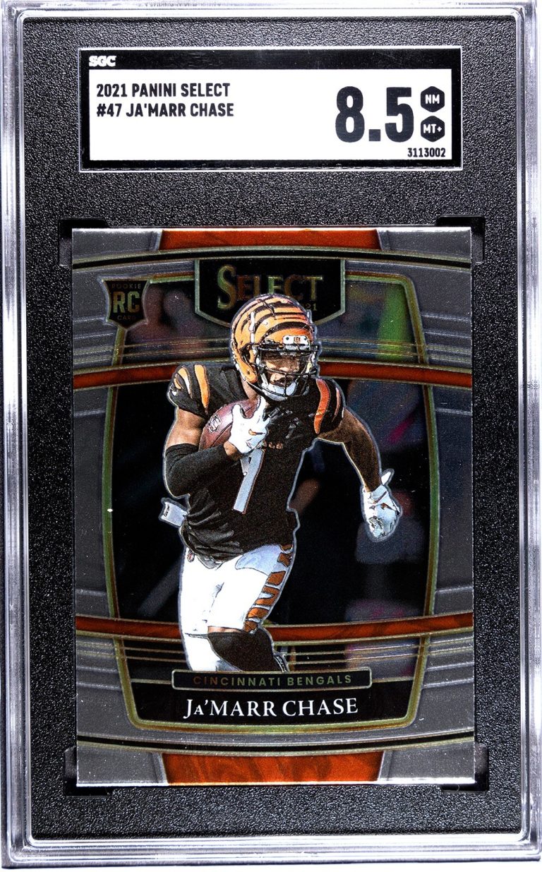 Ja'Marr Chase 2021 Panini Select Rookie Card #47 Bengals - SGC Graded 8.5 NM-MT+