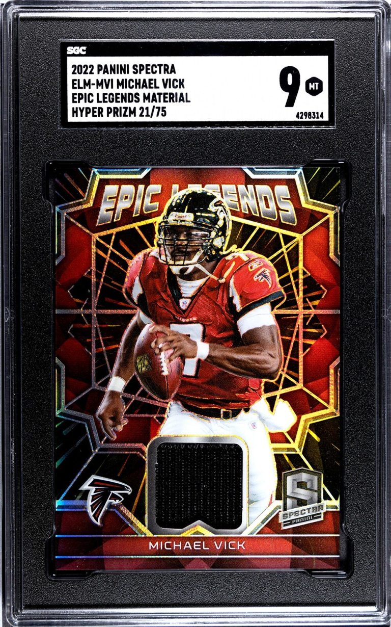 Michael Vick 2022 Panini Spectra Legends Material Prizm Card - SGC Graded 9 Mint