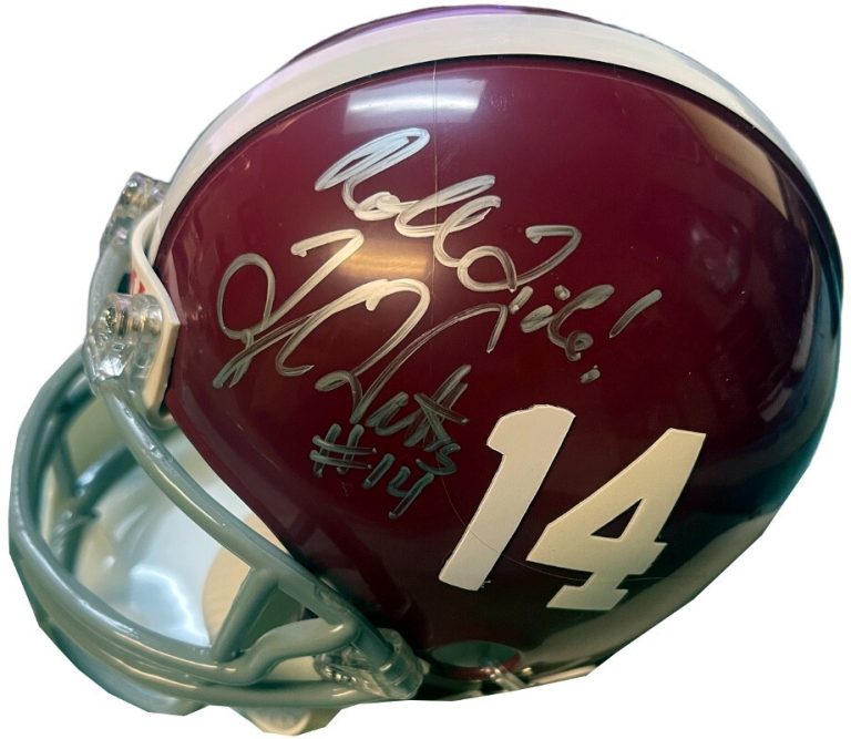 Tyler Watts signed Alabama Crimson Tide Riddell NCAA #14 Mini Helmet Roll Tide !