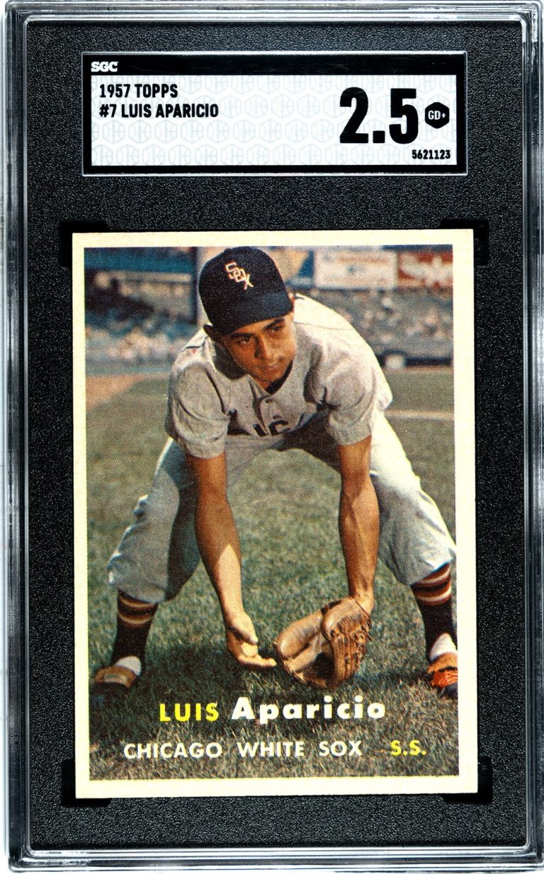 Luis Aparicio 1957 Topps Baseball Card #7- SGC Graded 2.5 Good+