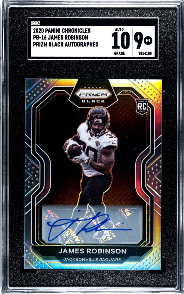 James Robinson signed 2020 Panini Chronicles Rookie Card- SGC Graded 9 Mint/10A