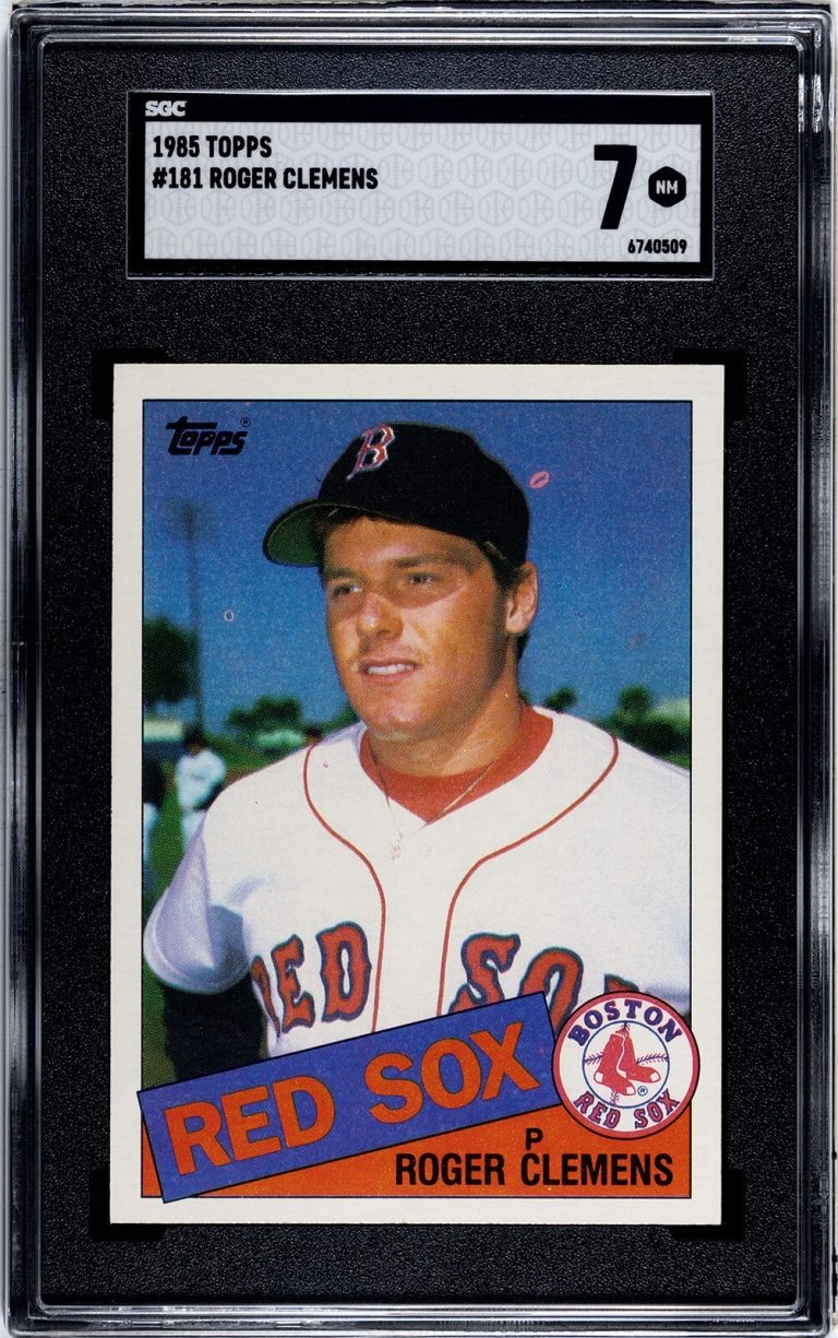 Roger Clemens 1985 Topps Baseball Rookie Card (RC) #181- SGC Graded 7 NM
