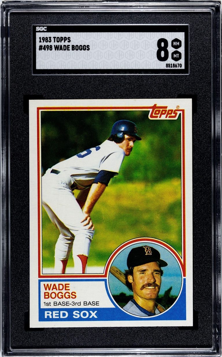 Wade Boggs 1983 Topps Baseball Rookie Card (RC) #498- SGC Graded 8 NM-MT