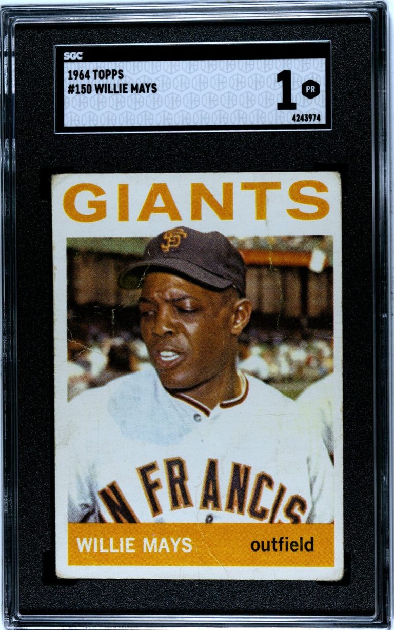 Willie Mays 1964 Topps Baseball Card #150- SGC Graded 1 Poor