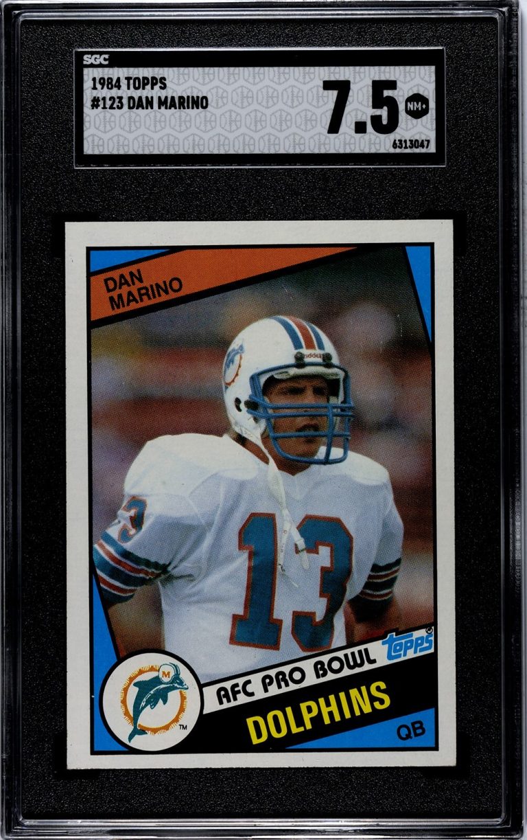 Dan Marino 1984 Topps Rookie Card (RC) #123 Miami Dolphins - SGC Graded 7.5 NM+